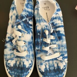 Time and Tru Blue Tie-Dye Shoes
